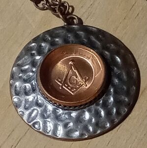 * Masonic penny pendant on 32" chain